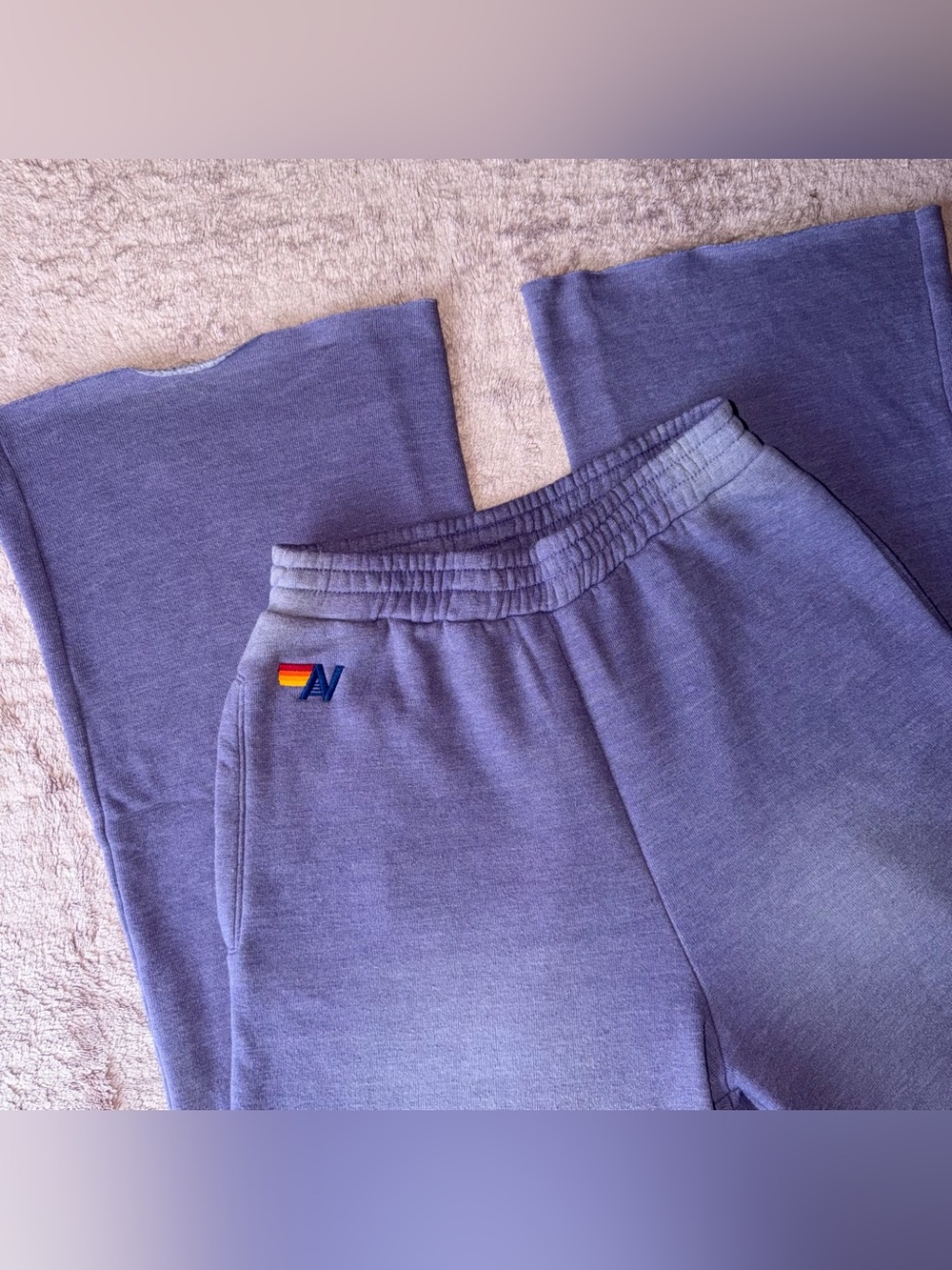 Aviator Nation Wide Leg Sweatpants in Faded Grape - Picture 4 of 12